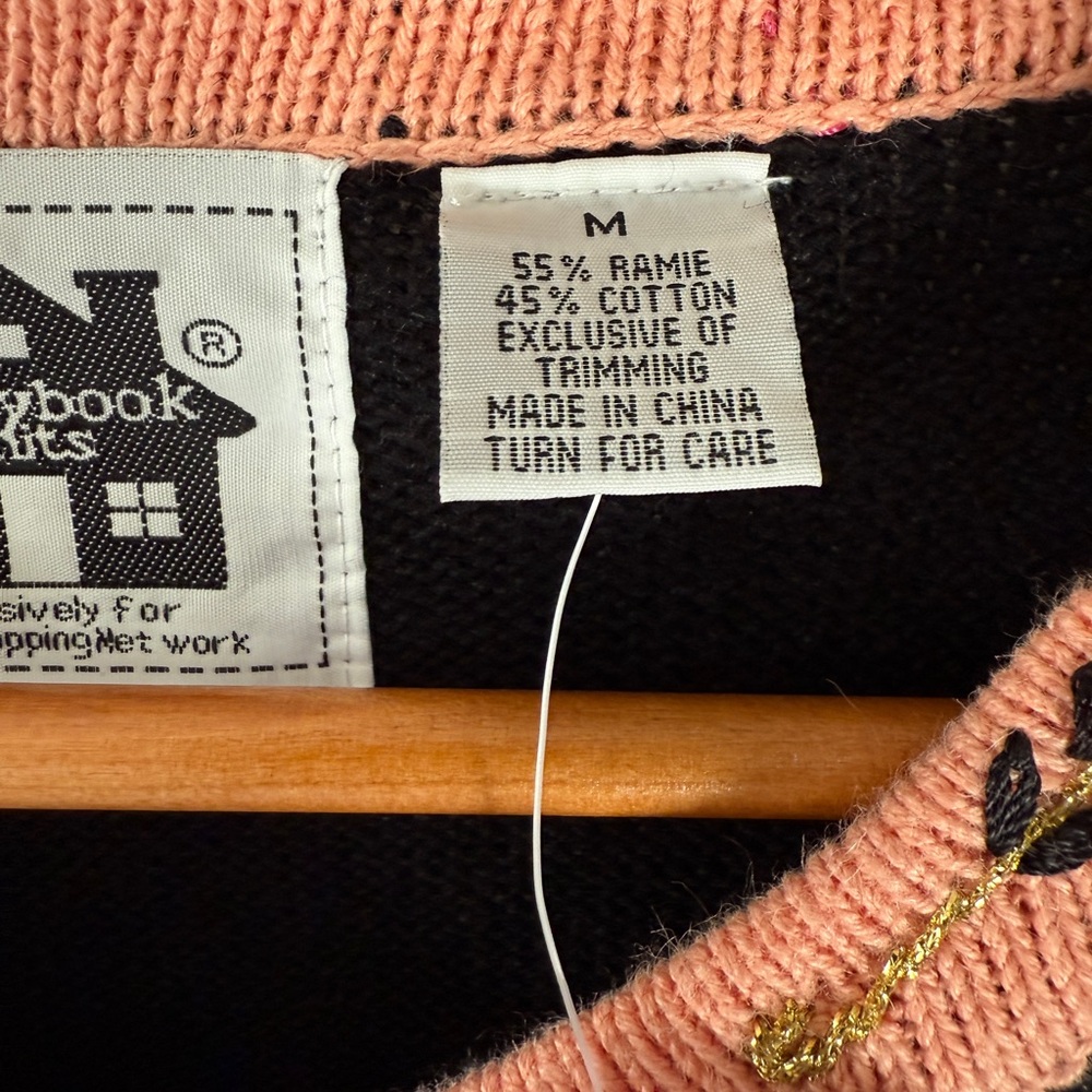 Storybook Knits Floral Embroidered Black Autumn Cardigan Medium NWT - Picture 3 of 7